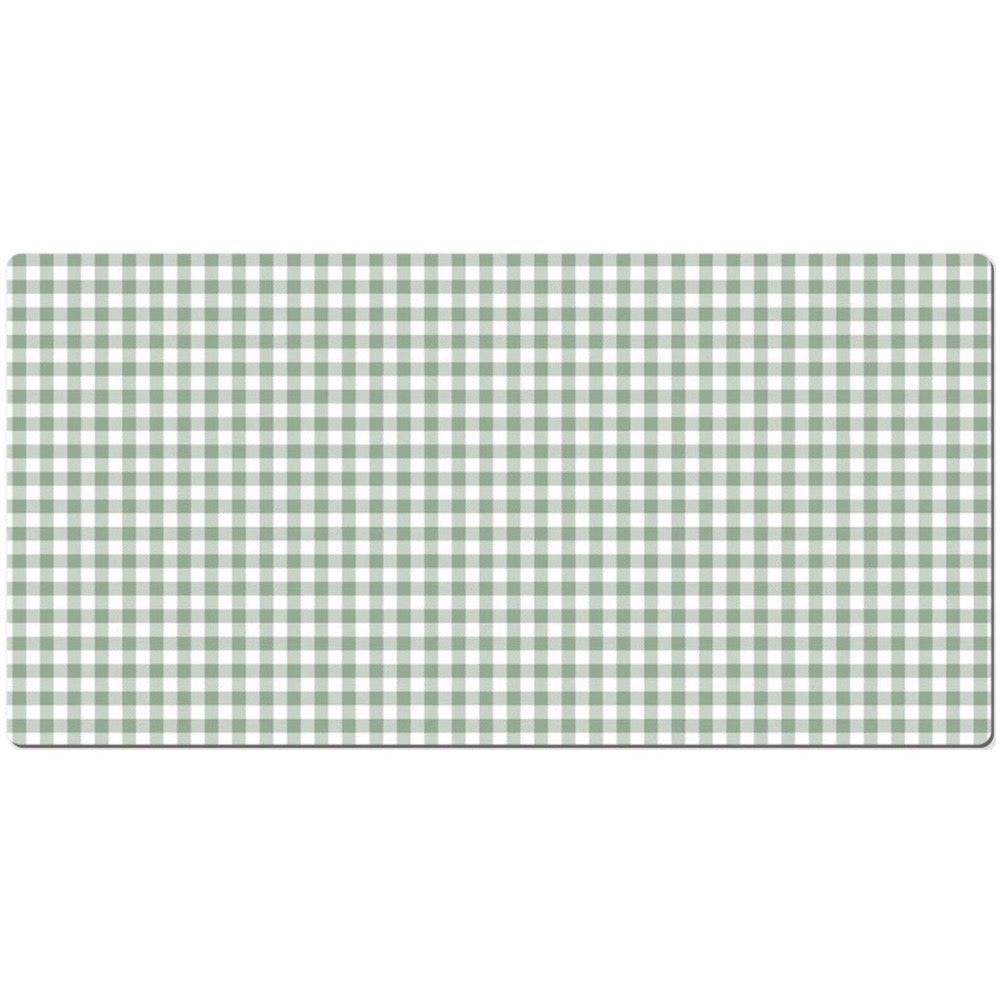 Sage Green Desk Mat Gingham Check Large Mouse Pad Aesthetic Desk Accessories Keyboard Mat Desk Mat Large Desk Mat Cute Office Decor