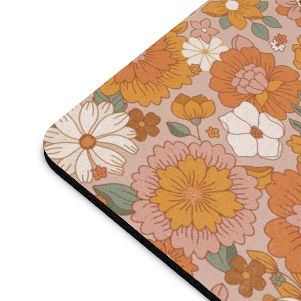 Boho Floral Mouse Pad Cute Mouse Pad For Home Office Decor Boho Desk Accessories Cute Boho Office Decor 70s Aesthetic Decor