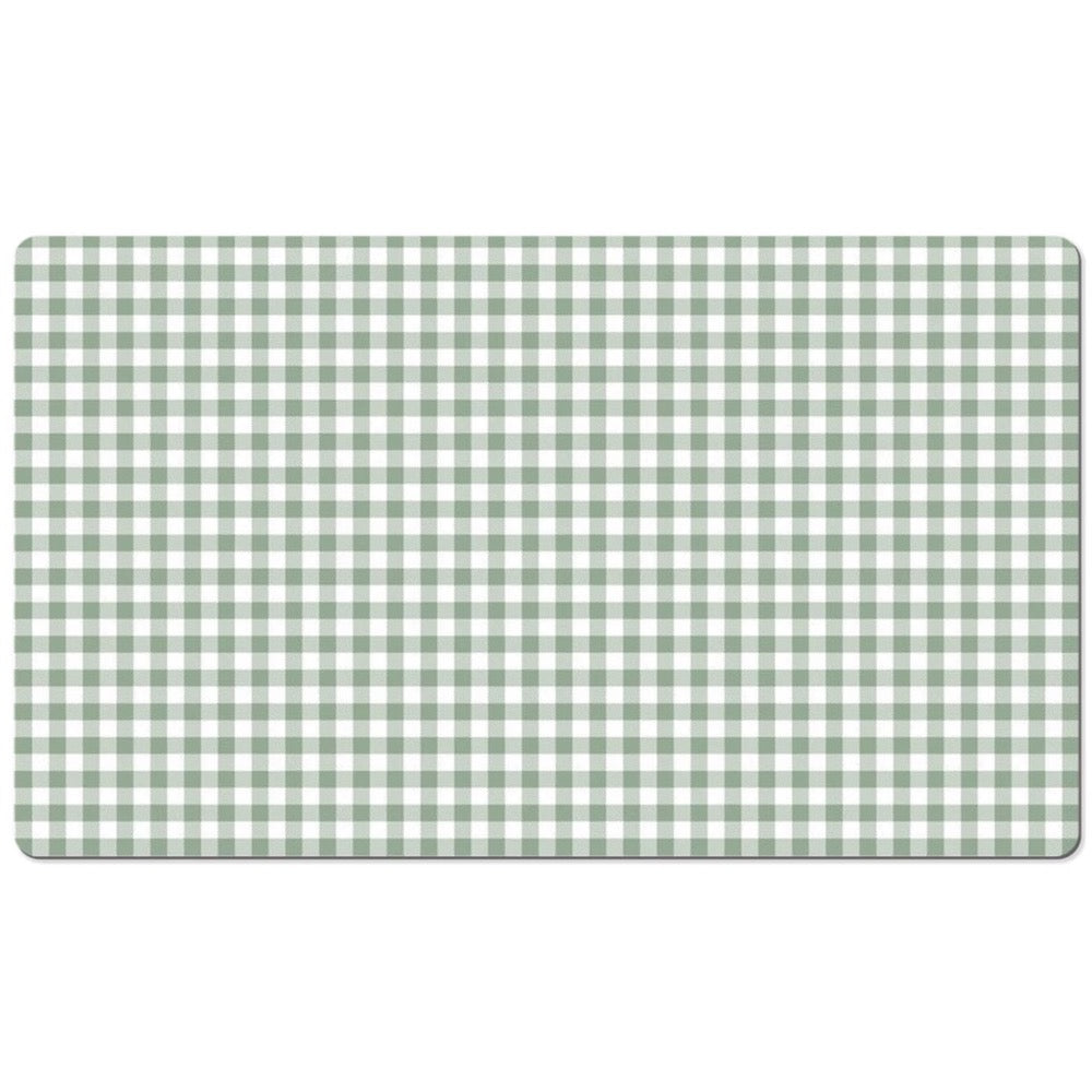 Sage Green Desk Mat Gingham Check Large Mouse Pad Aesthetic Desk Accessories Keyboard Mat Desk Mat Large Desk Mat Cute Office Decor