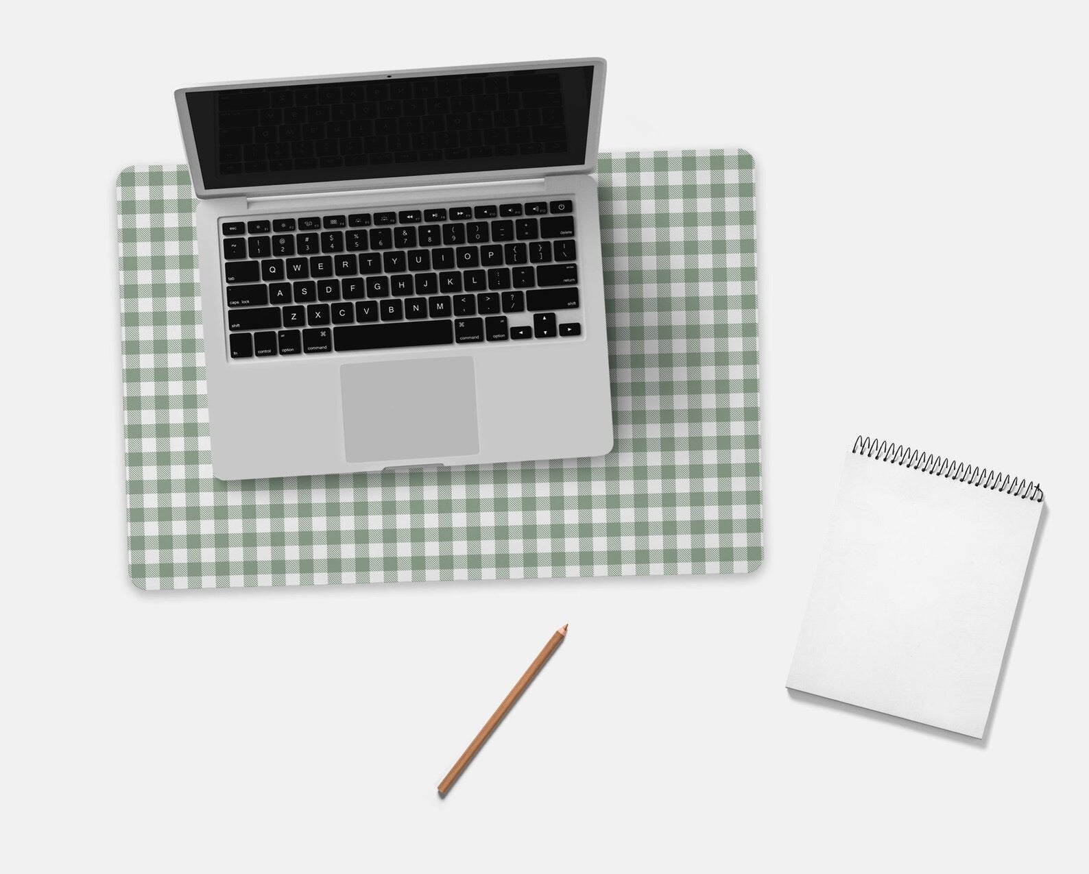 Sage Green Desk Mat Gingham Check Large Mouse Pad Aesthetic Desk Accessories Keyboard Mat Desk Mat Large Desk Mat Cute Office Decor